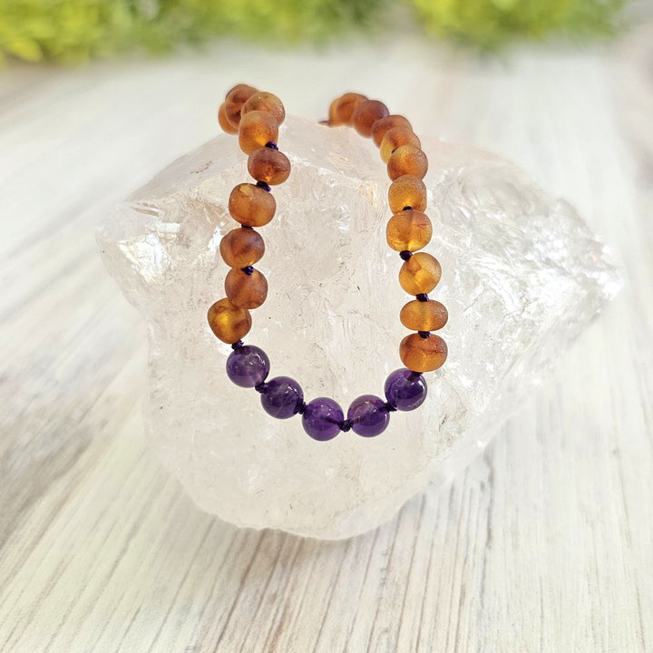 Children's Necklaces | RETIRED Gemstone + Baltic Amber - R.B. Amber Jewelry