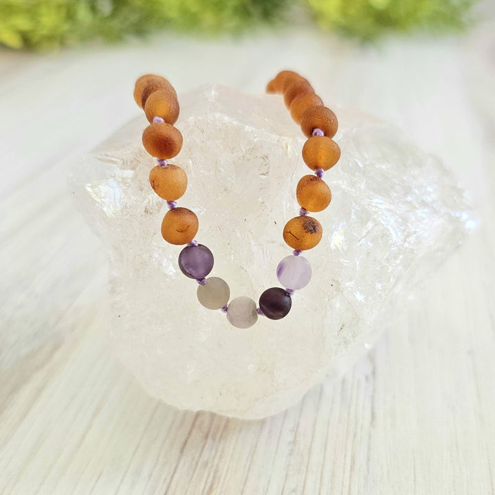 Children's Necklaces | RETIRED Gemstone + Baltic Amber - R.B. Amber Jewelry
