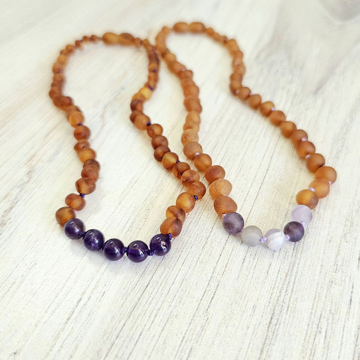 Children's Necklaces | RETIRED Gemstone + Baltic Amber - R.B. Amber Jewelry
