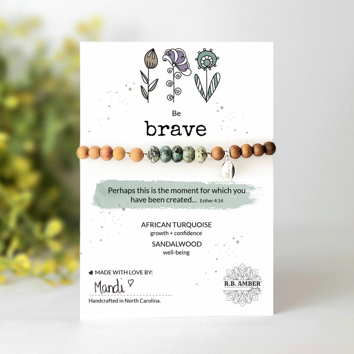 African Turquoise | "Be Brave" Gemstone Bracelet - R.B. Amber Jewelry