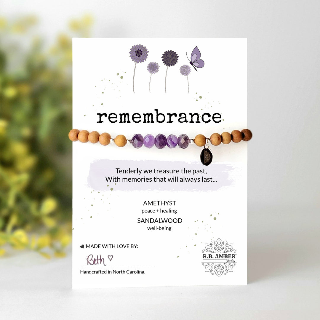 Amethyst | "Remembrance" Gemstone Bracelet - R.B. Amber Jewelry