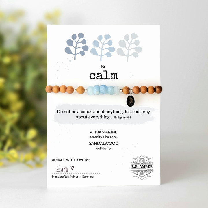 Aquamarine | "Be Calm" Gemstone Bracelet - R.B. Amber Jewelry