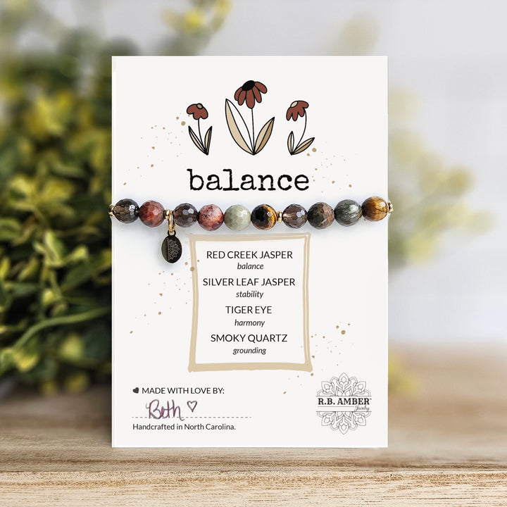 Balance Intention Faceted Gemstone Bracelet - R.B. Amber Jewelry