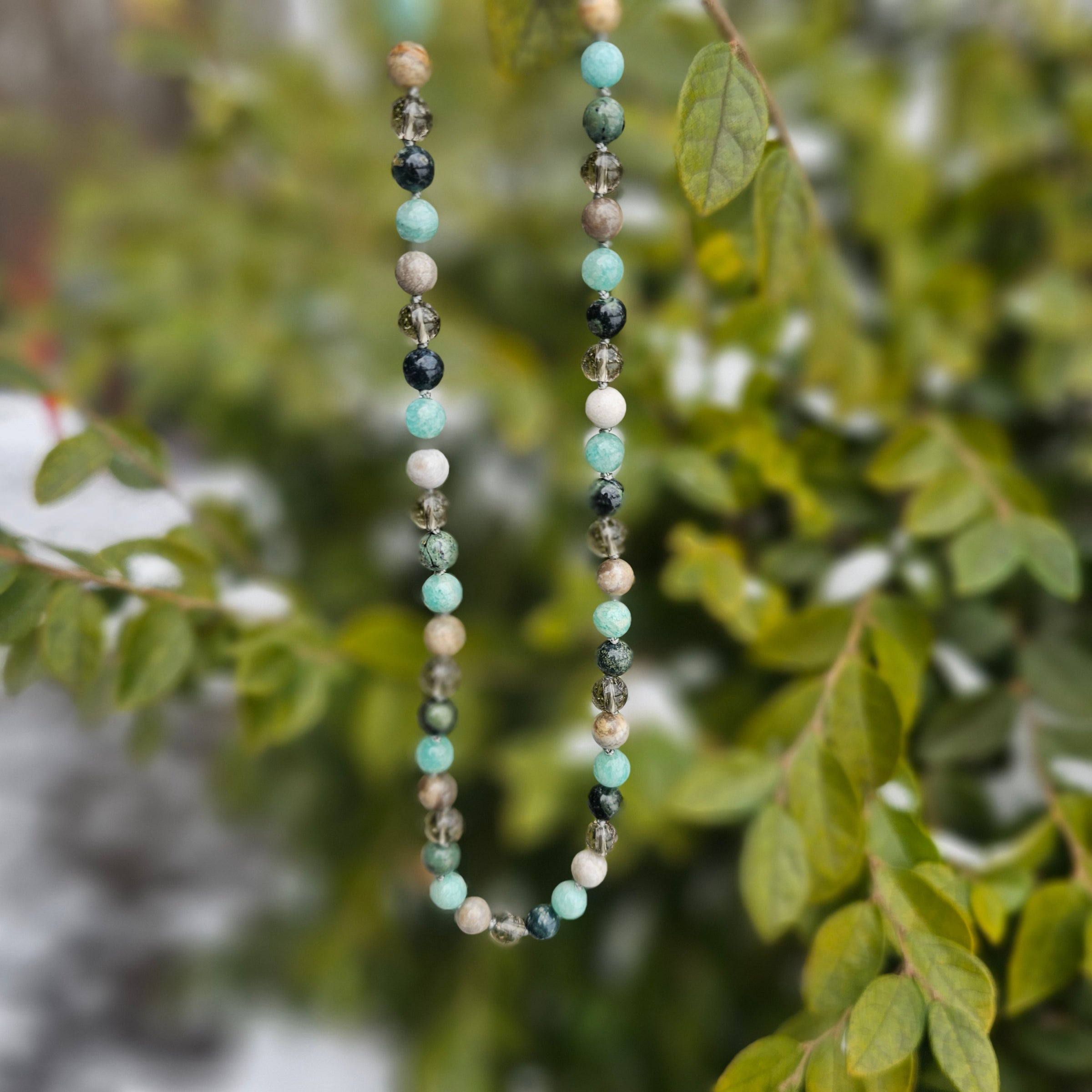 Calm Intention Gemstone Necklace - Green - R.B. Amber Jewelry