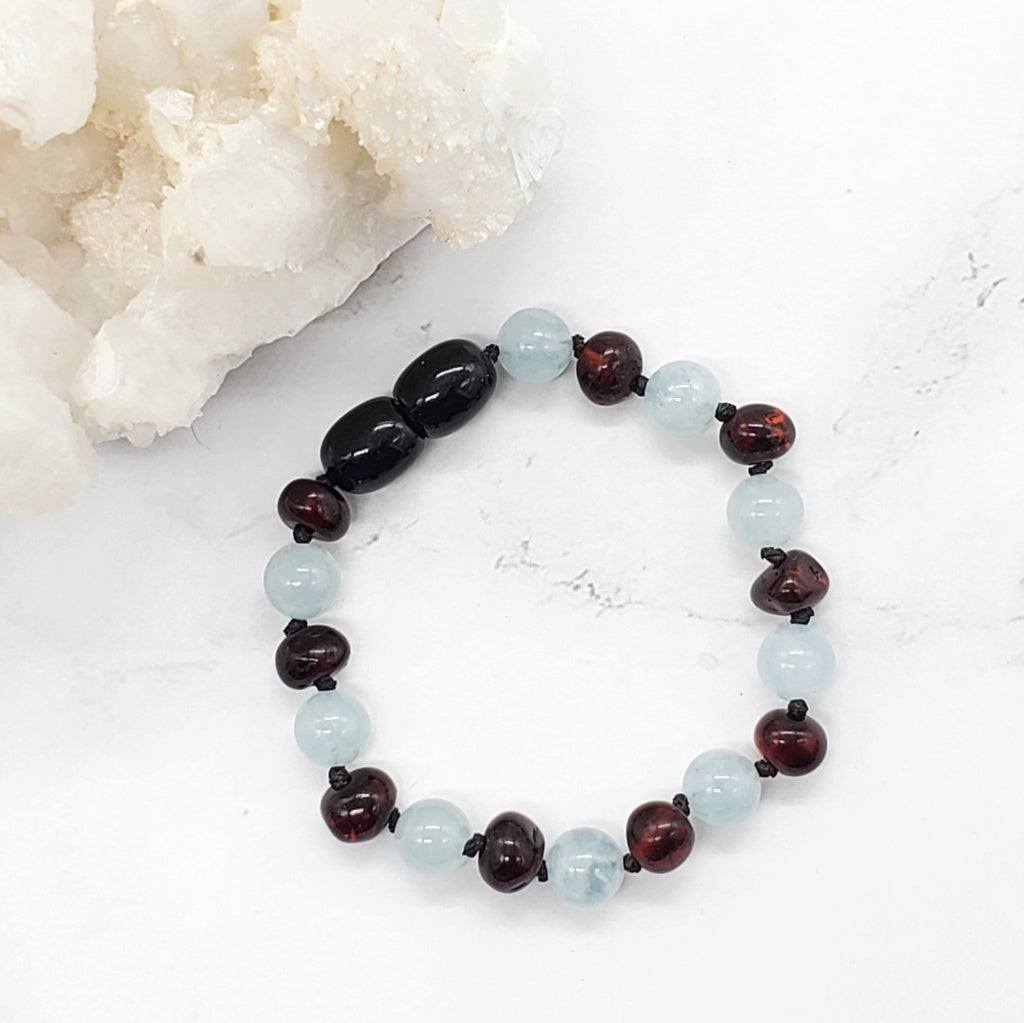 Children's Bracelets | RETIRED Gemstone + Baltic Amber - R.B. Amber Jewelry