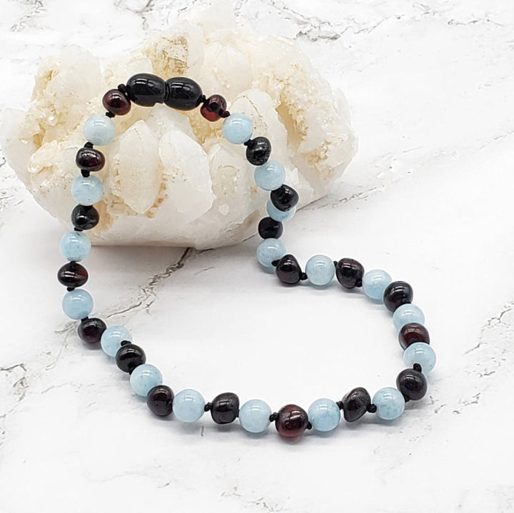 Children's Necklaces | RETIRED Gemstone + Baltic Amber - R.B. Amber Jewelry