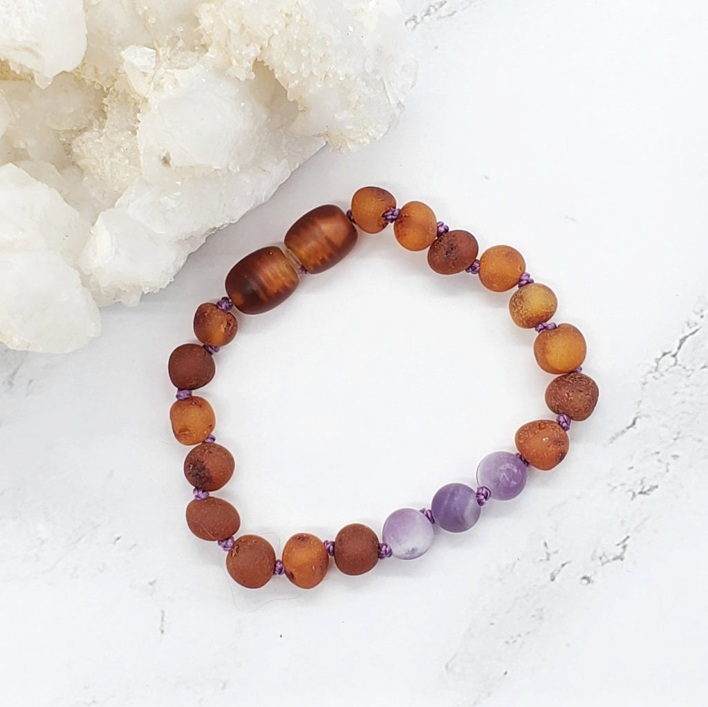 Children's Bracelets | RETIRED Gemstone + Baltic Amber - R.B. Amber Jewelry