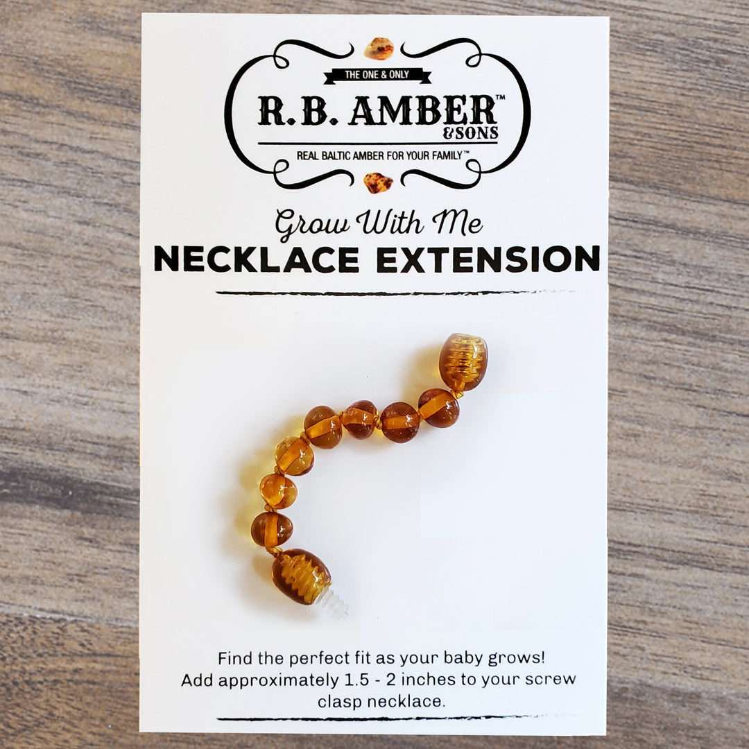 Dark Cognac Baltic Amber Jewelry Extender - R.B. Amber Jewelry