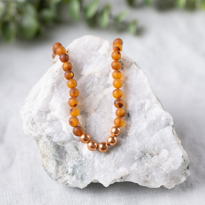 Adults | Pure Copper + Raw Cognac Amber Necklace - R.B. Amber Jewelry