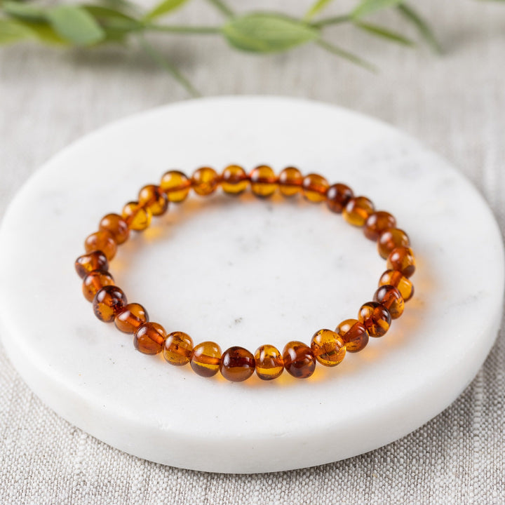 Adults | Dark Cognac Baltic Amber Bracelet - R.B. Amber Jewelry