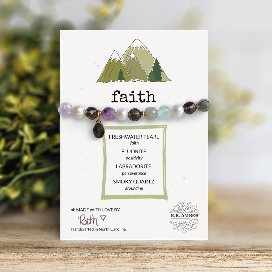 Faith Intention Faceted Gemstone Bracelet - R.B. Amber Jewelry