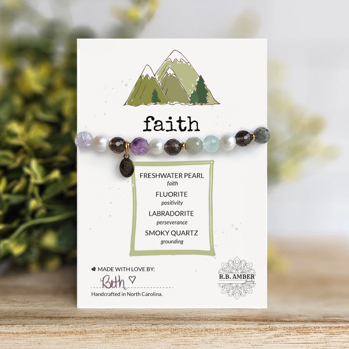 Faith Intention Faceted Gemstone Bracelet - R.B. Amber Jewelry