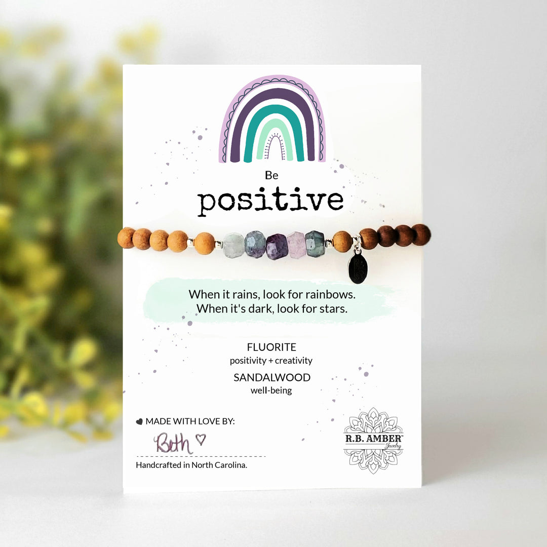 Fluorite | "Be Positive" Gemstone Bracelet - R.B. Amber Jewelry