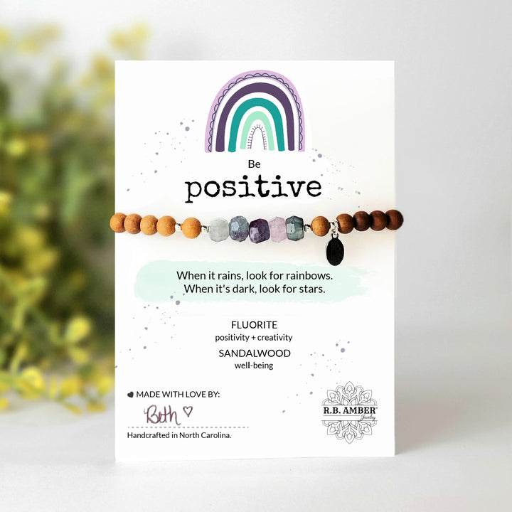 Fluorite | "Be Positive" Gemstone Bracelet - R.B. Amber Jewelry
