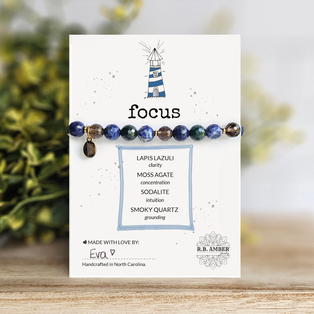 Focus Intention Faceted Gemstone Bracelet - R.B. Amber Jewelry