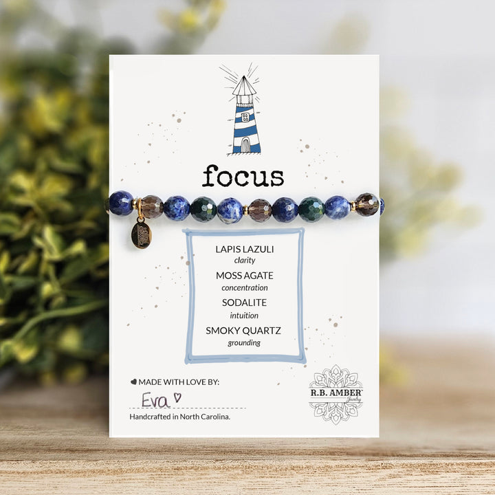 Focus Intention Faceted Gemstone Bracelet - R.B. Amber Jewelry