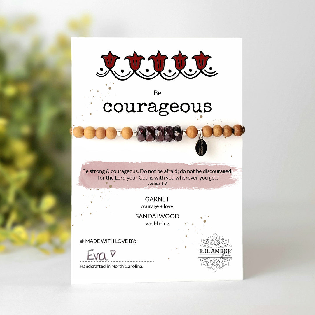Garnet | "Be Courageous" Gemstone Bracelet - R.B. Amber Jewelry