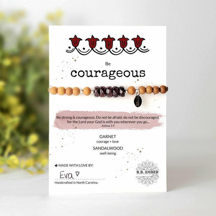 Garnet | "Be Courageous" Gemstone Bracelet - R.B. Amber Jewelry