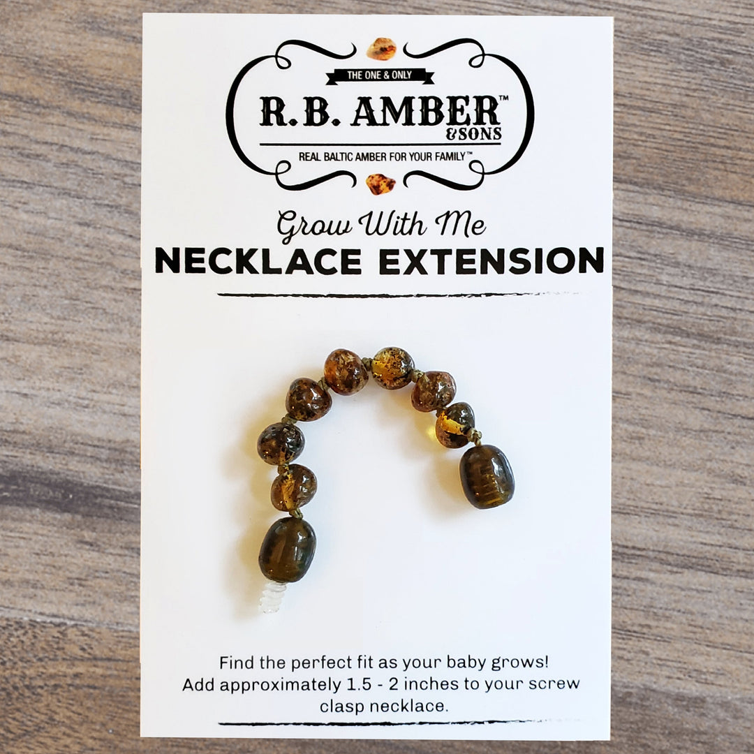 Green Baltic Amber Jewelry Extender - R.B. Amber Jewelry