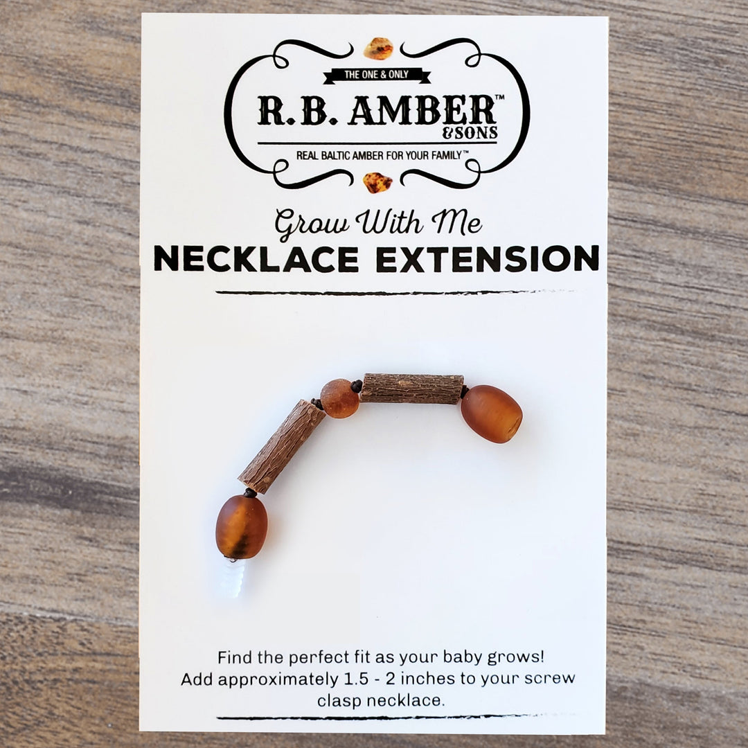 Hazelwood + Raw Cognac Baltic Amber Jewelry Extender - R.B. Amber Jewelry