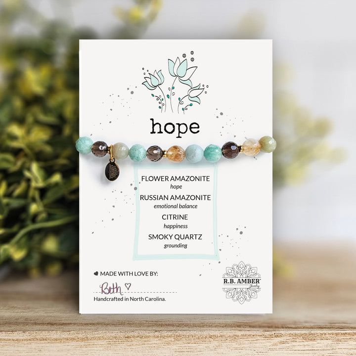 Hope Intention Faceted Gemstone Bracelet - R.B. Amber Jewelry