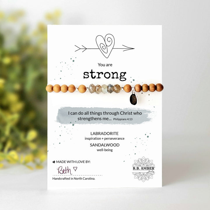 Labradorite | "You are Strong" Gemstone Bracelet - R.B. Amber Jewelry