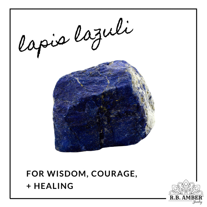 Adults | Lapis Lazuli + Raw Cognac Amber Anklet