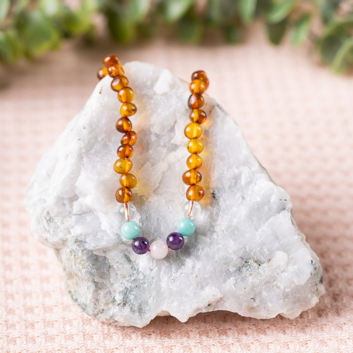 Adults | Mermaid Mix + Cognac Amber Necklace - R.B. Amber Jewelry