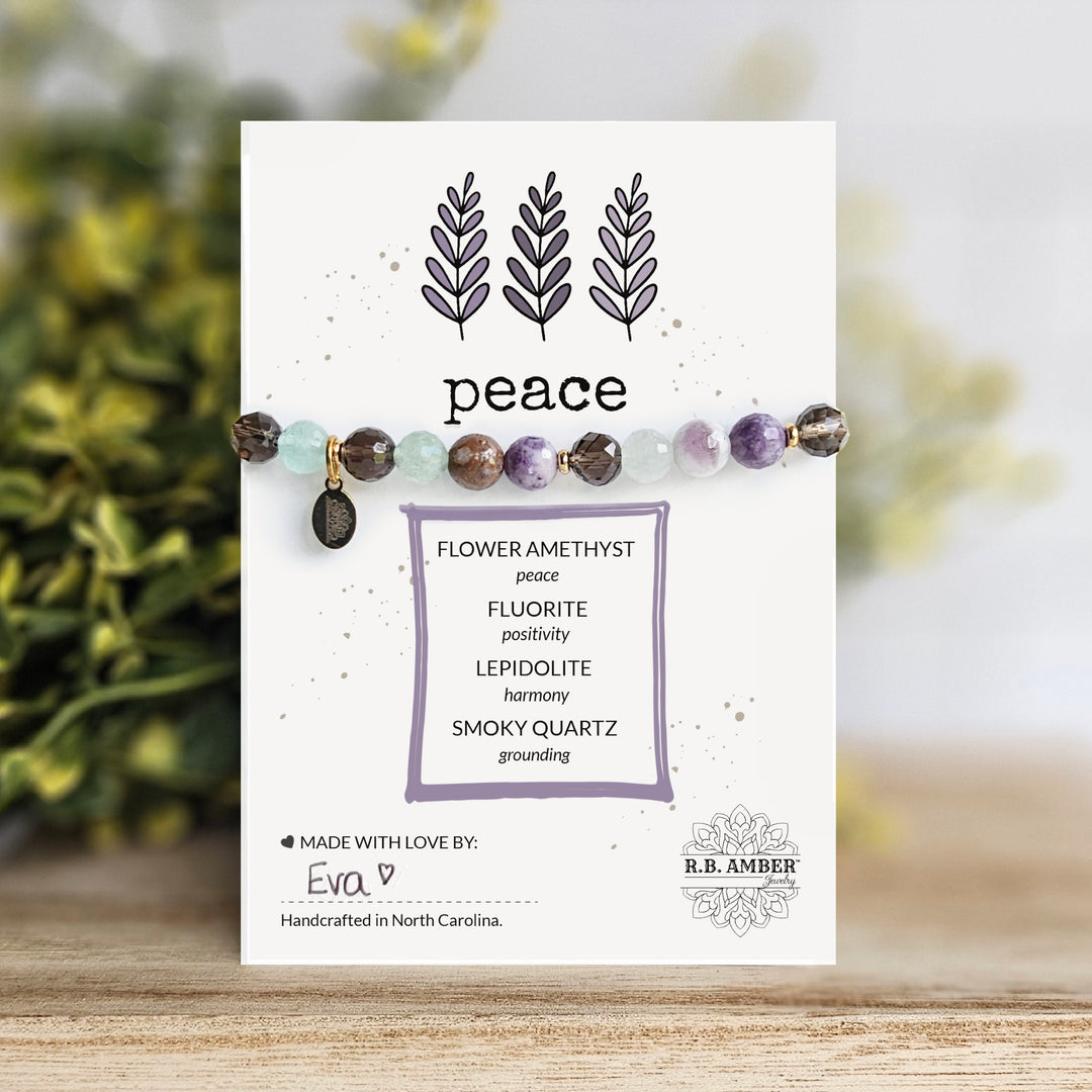 Peace Intention Faceted Gemstone Bracelet - R.B. Amber Jewelry