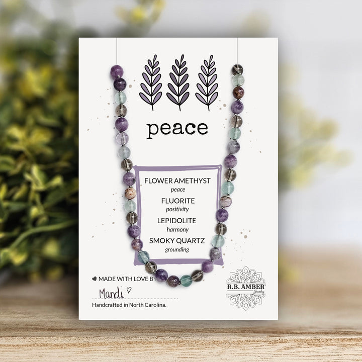 Peace Intention Gemstone Necklace - R.B. Amber Jewelry