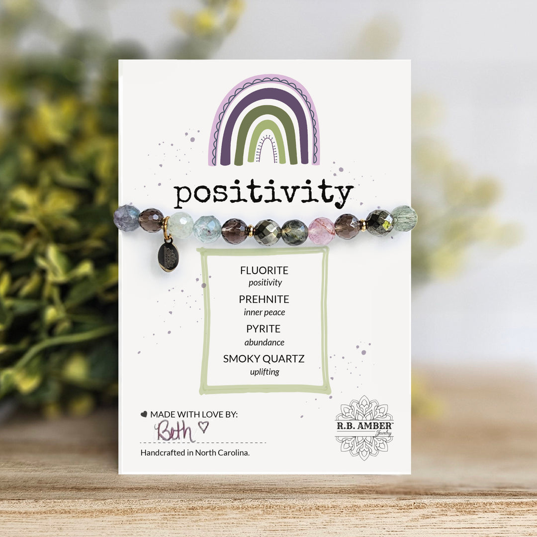 Positivity Intention Faceted Gemstone Bracelet - R.B. Amber Jewelry