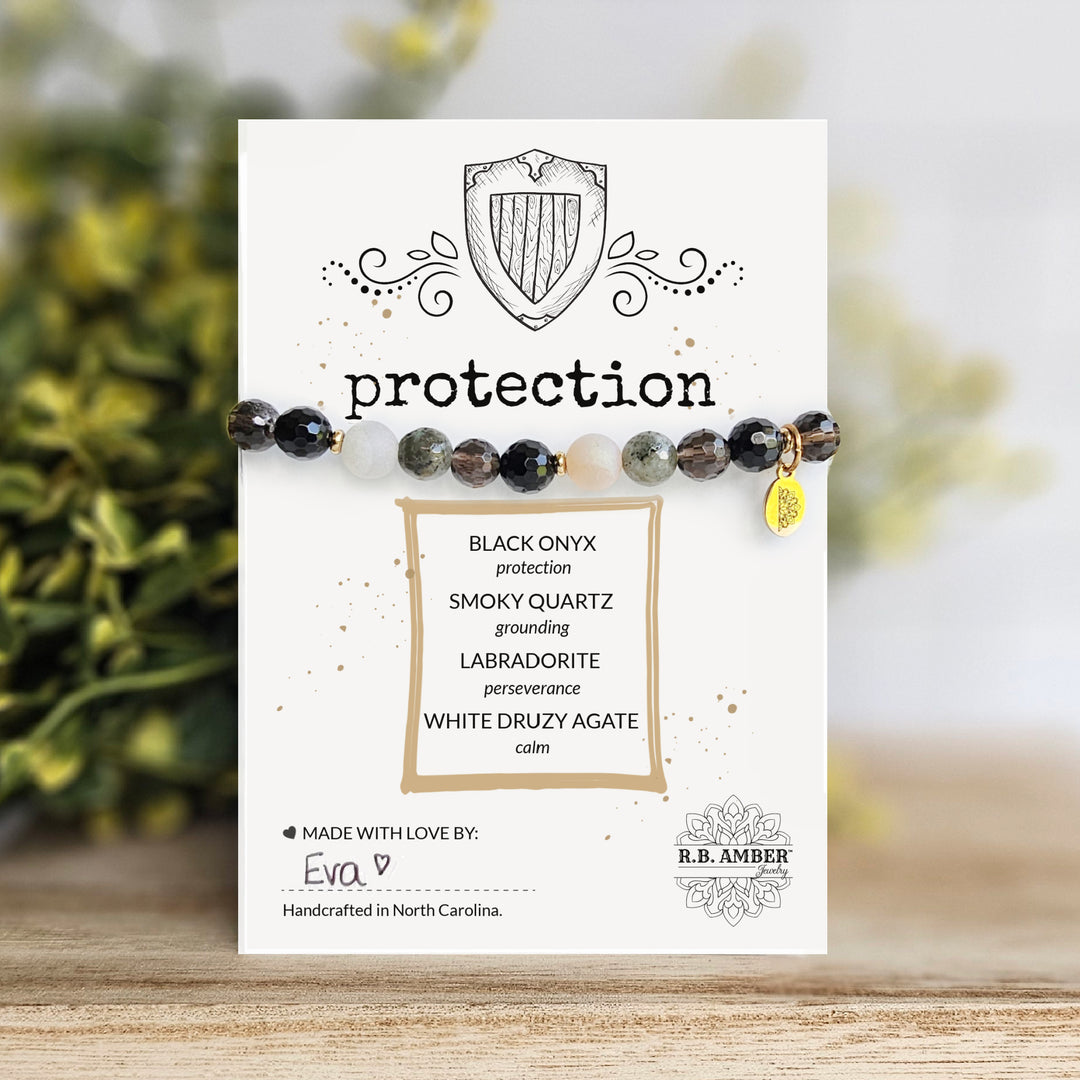 Protection Intention Faceted Gemstone Bracelet - R.B. Amber Jewelry
