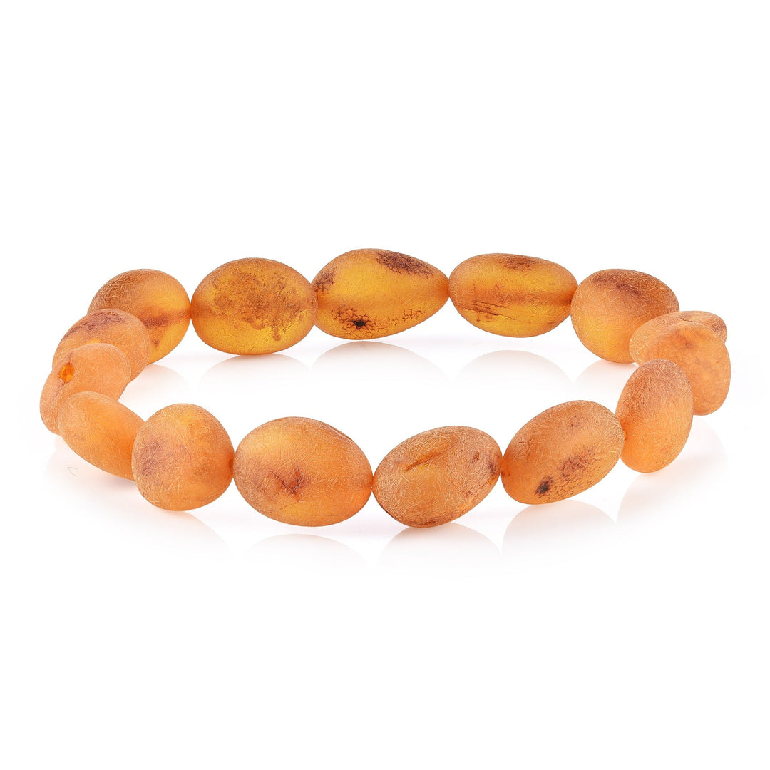 Adults | Raw Cognac Bean Baltic Amber Bracelet - R.B. Amber Jewelry