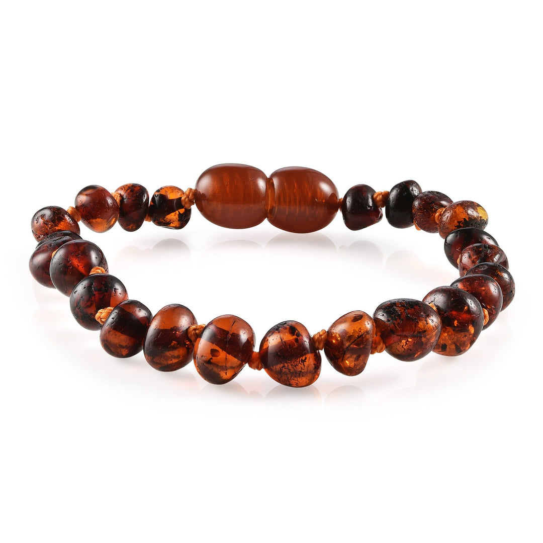 Kids | Dark Cognac Baltic Amber Bracelet - R.B. Amber Jewelry