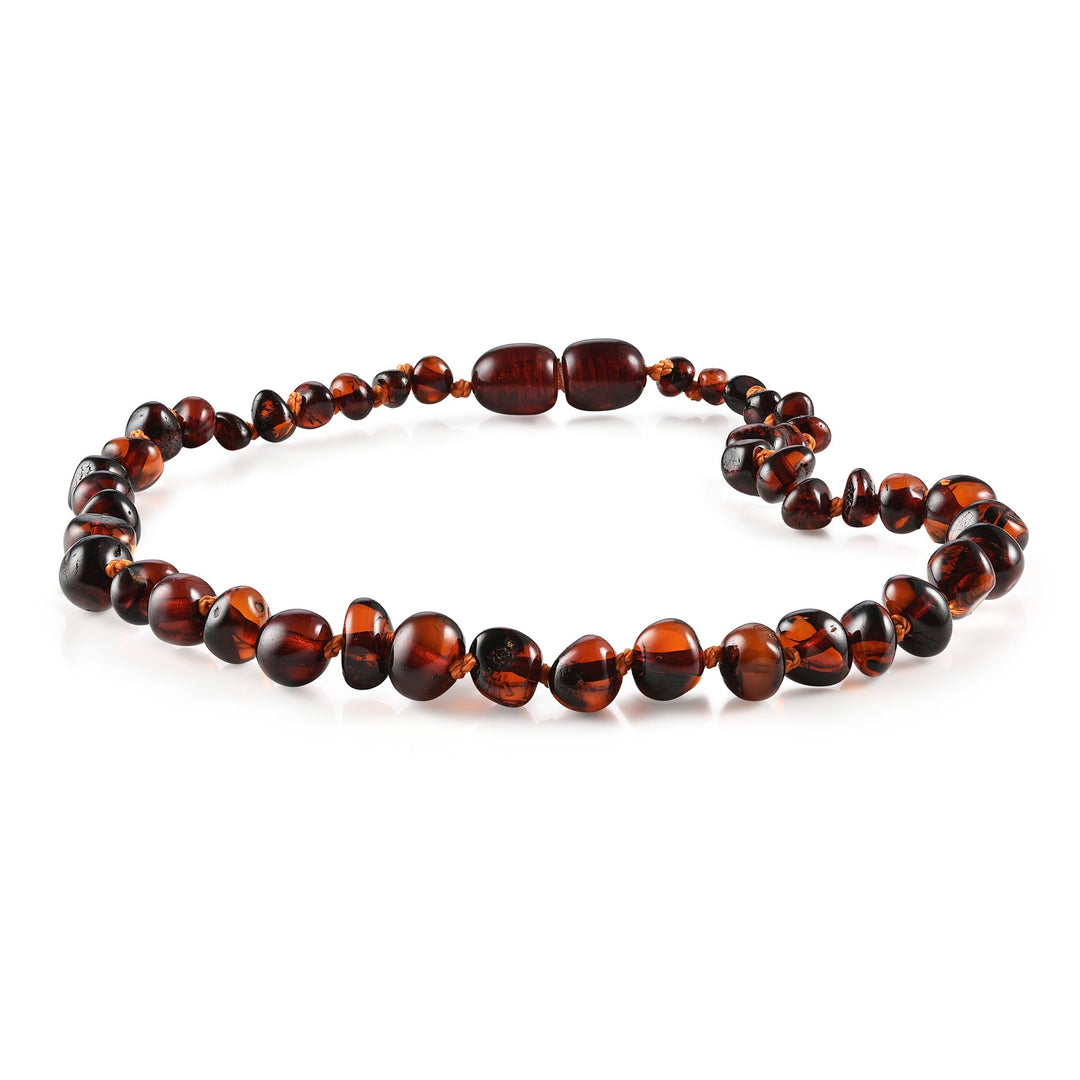 Kids | Dark Cognac Baltic Amber Necklace - R.B. Amber Jewelry