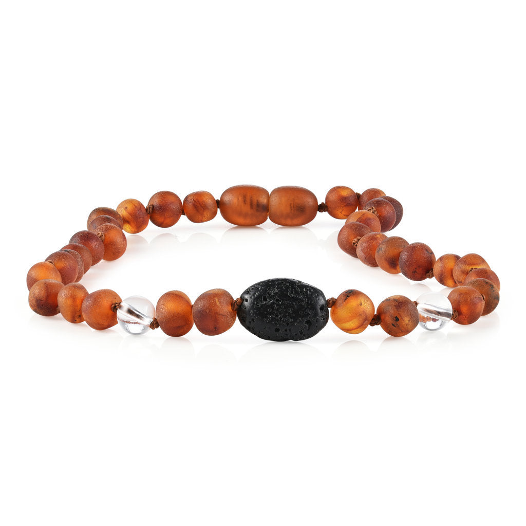 Children's Aromatherapy Necklaces | RETIRED Lava + Baltic Amber - R.B. Amber Jewelry