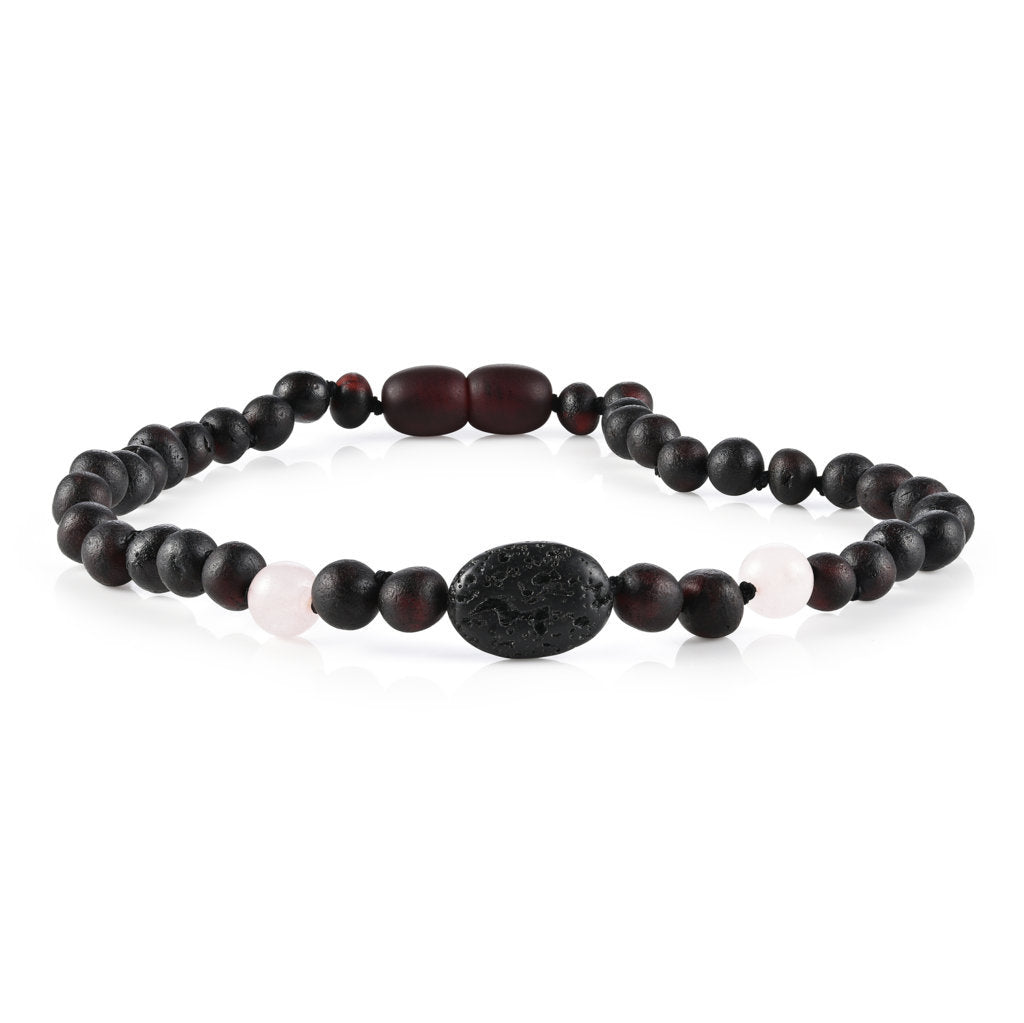 Children's Aromatherapy Necklaces | RETIRED Lava + Baltic Amber - R.B. Amber Jewelry