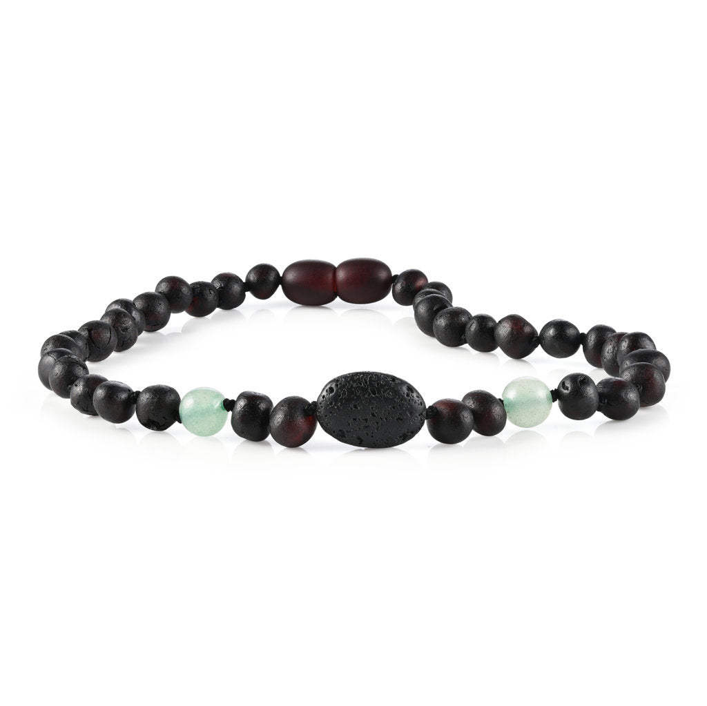 Children's Aromatherapy Necklaces | RETIRED Lava + Baltic Amber - R.B. Amber Jewelry