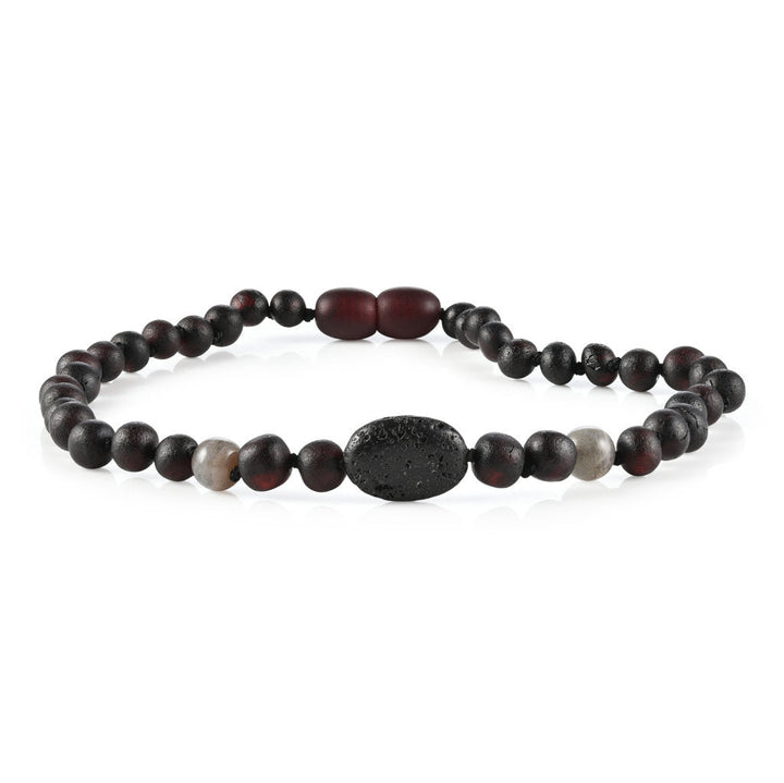 Children's Aromatherapy Necklaces | RETIRED Lava + Baltic Amber - R.B. Amber Jewelry