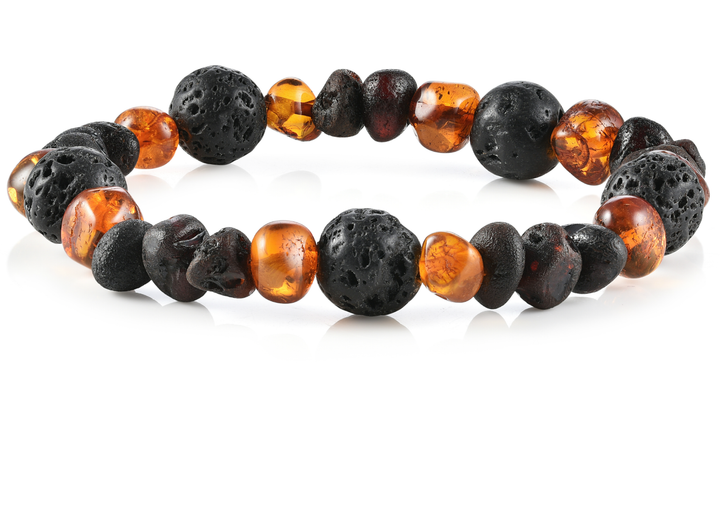 Adult Aromatherapy Bracelets | RETIRED Lava + Baltic Amber - R.B. Amber Jewelry