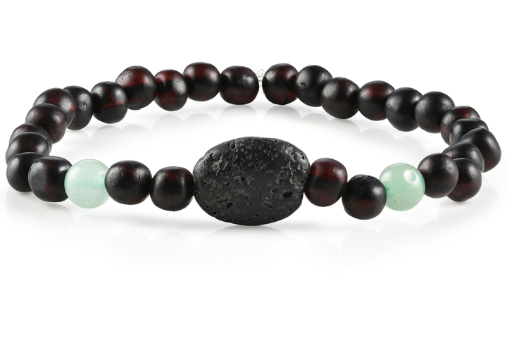 Adult Aromatherapy Bracelets | RETIRED Lava + Baltic Amber - R.B. Amber Jewelry