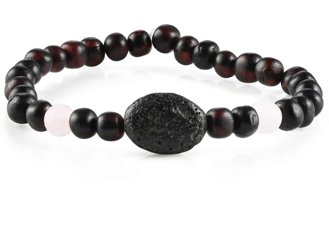 Adult Aromatherapy Bracelets | RETIRED Lava + Baltic Amber - R.B. Amber Jewelry