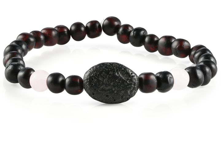 Adult Aromatherapy Bracelets | RETIRED Lava + Baltic Amber - R.B. Amber Jewelry