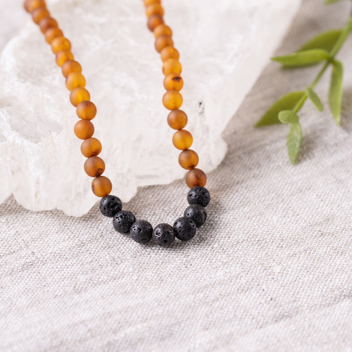Adults | Raw Cognac Baltic Amber Aromatherapy Necklace - R.B. Amber Jewelry