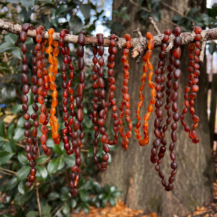 Kids | Raw Cognac Bean Baltic Amber Necklace - R.B. Amber Jewelry