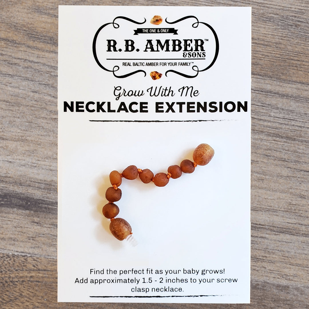 Raw Cognac Baltic Amber Jewelry Extender - R.B. Amber Jewelry