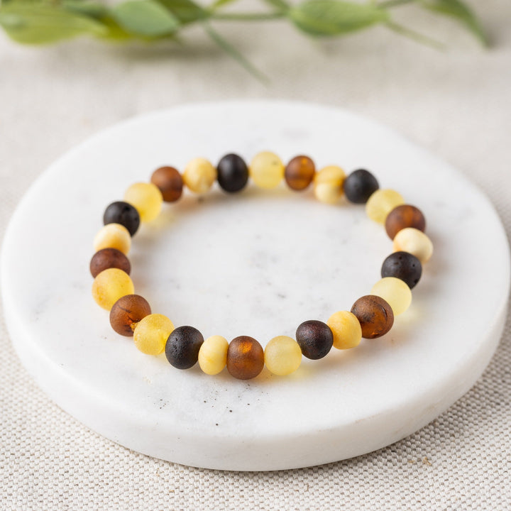 Adults | Raw Multi Baltic Amber Bracelet - R.B. Amber Jewelry