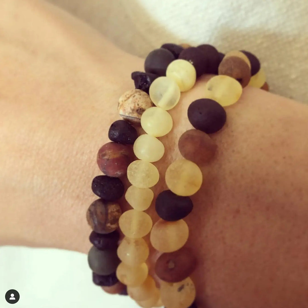 Adults | Raw Honey Baltic Amber Bracelet - R.B. Amber Jewelry