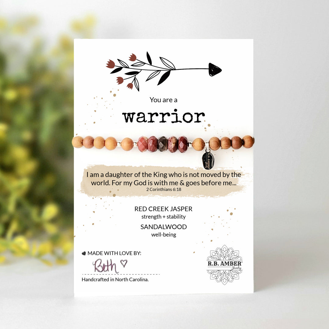 Red Creek Jasper | "You are a Warrior" Gemstone Bracelet - R.B. Amber Jewelry