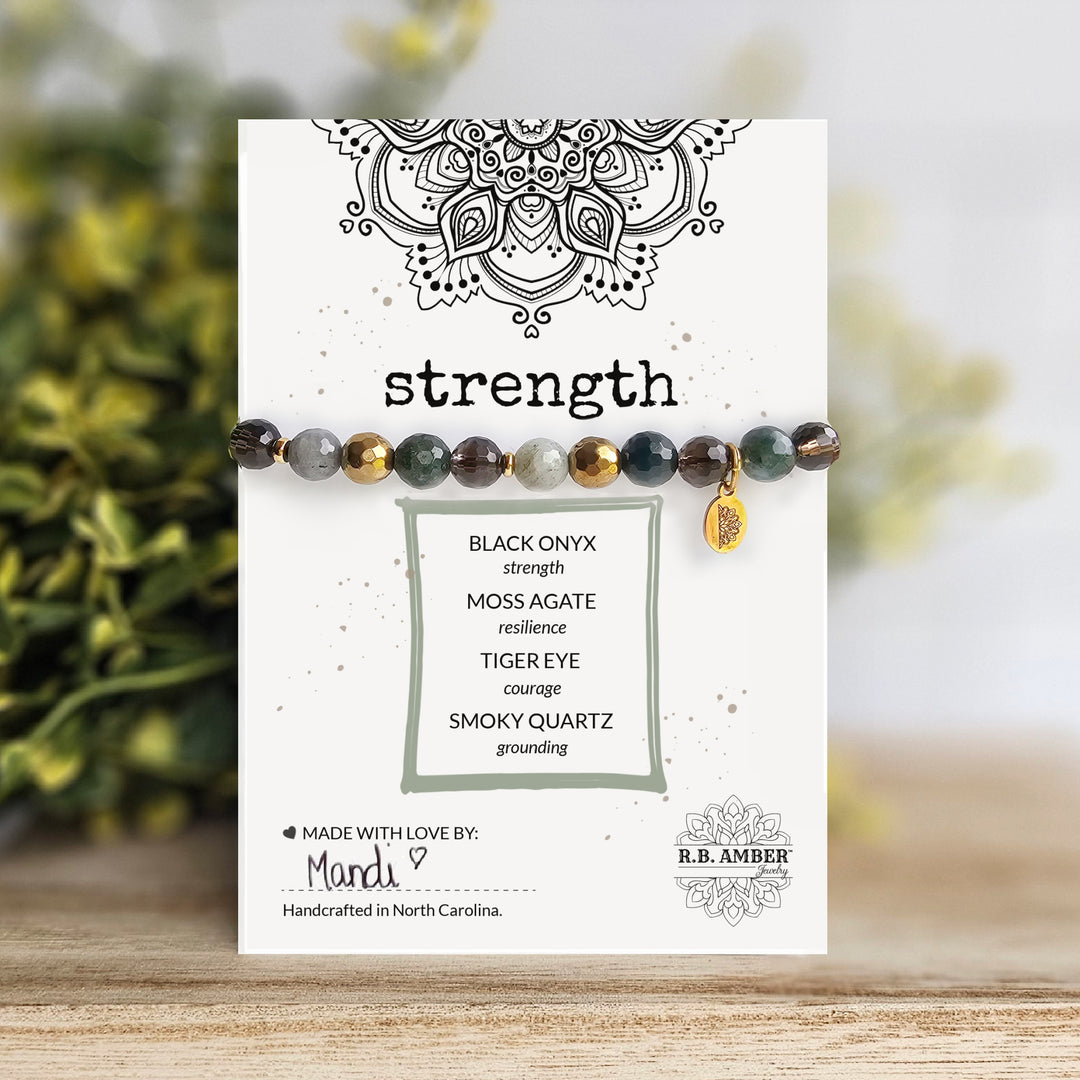 Strength Intention Faceted Gemstone Bracelet - R.B. Amber Jewelry